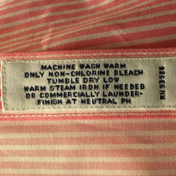 🐑 𝐁𝐑𝐎𝐎𝐊𝐒 𝐁𝐑𝐎𝐓𝐇𝐄𝐑𝐒 🐑 French Cuff Blouse Pink/White Stripe NEW!! - Picture 9 of 11